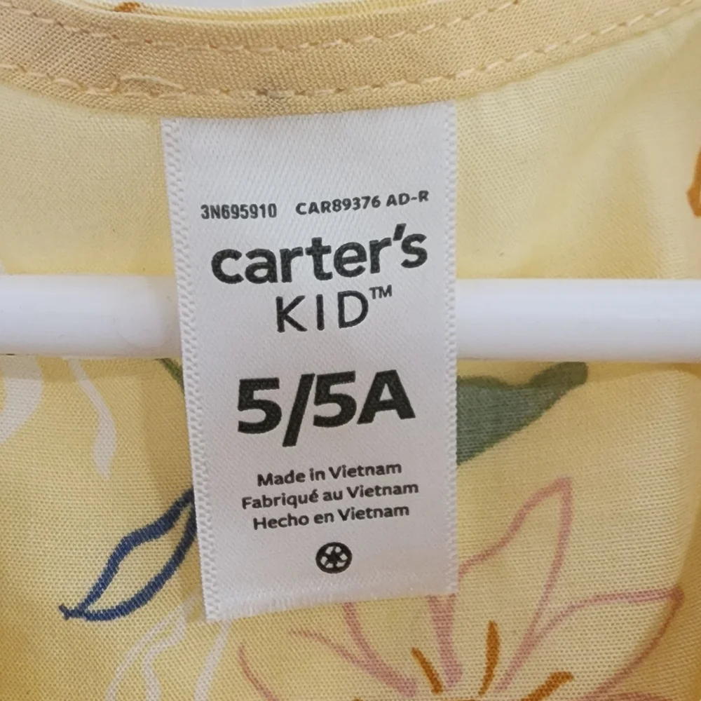 Girls Carter's floral top size 5 Yellow